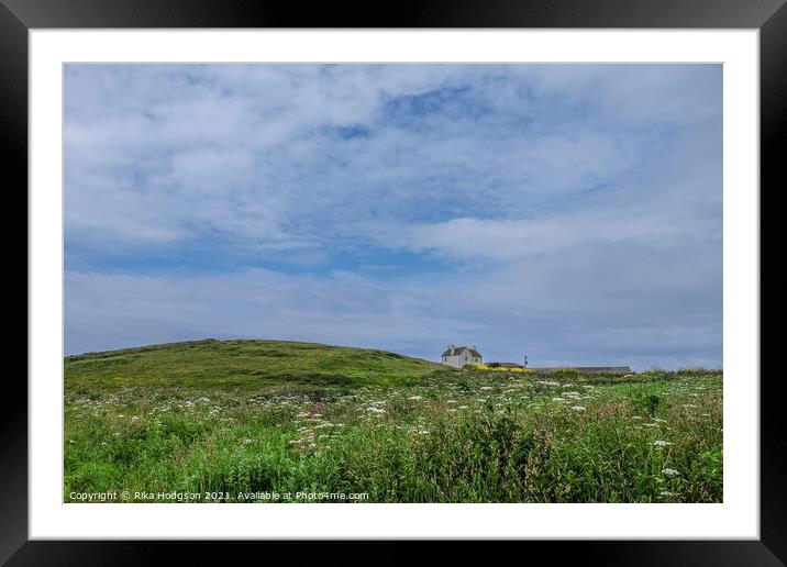 Green Hills of Godrevy, Cornwall, UK Framed Mounted Print by Rika Hodgson