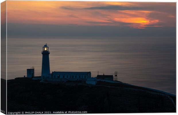 South stack lighthouse on the island of Anglesey 557 Canvas Print by PHILIP CHALK