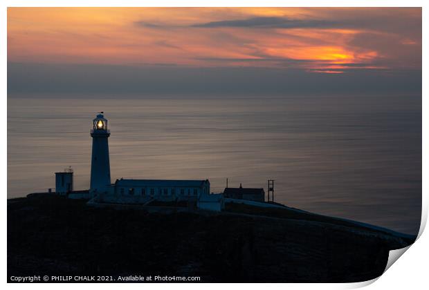 South stack lighthouse on the island of Anglesey 557 Print by PHILIP CHALK