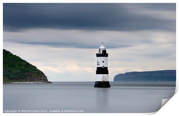 Penmon lighthouse Anglesey Wales 558 Print by PHILIP CHALK