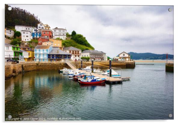 View of the Port of Barqueiro, Galicia Acrylic by Jordi Carrio
