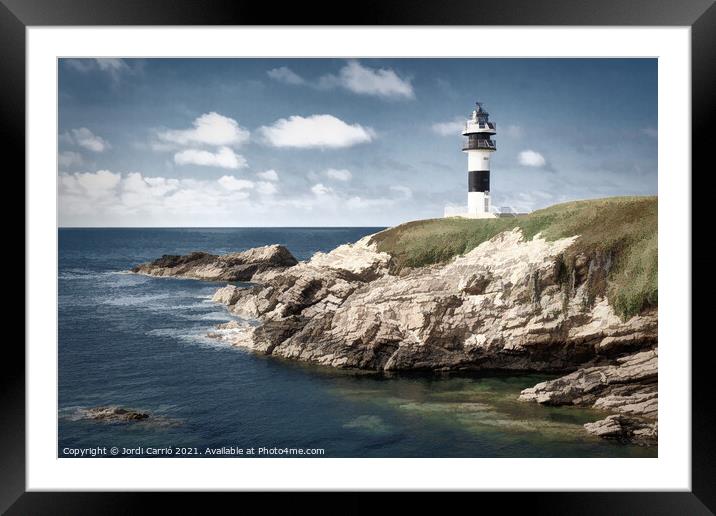 Lighthouse on Pancha Island, Galicia - 1 Framed Mounted Print by Jordi Carrio