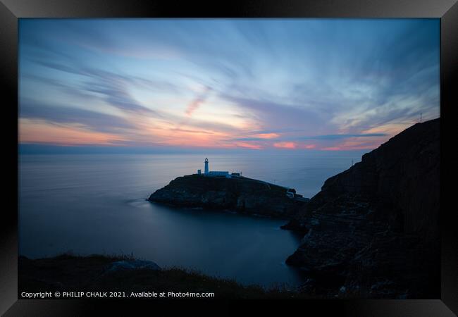 South stack sunset Anglesey Wales  560 Framed Print by PHILIP CHALK