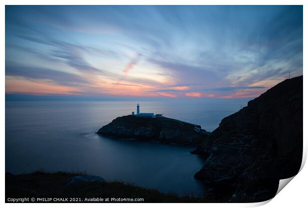 South stack sunset Anglesey Wales  560 Print by PHILIP CHALK