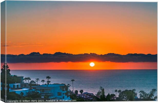 Watching Sunset La Jolla Heights San Diego California Canvas Print by William Perry