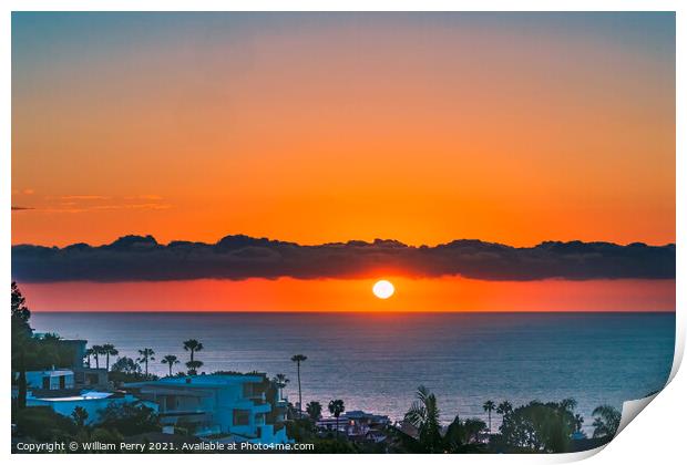 Watching Sunset La Jolla Heights San Diego California Print by William Perry