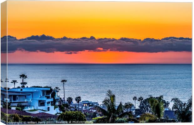 Watching Sunset La Jolla Heights San Diego California Canvas Print by William Perry