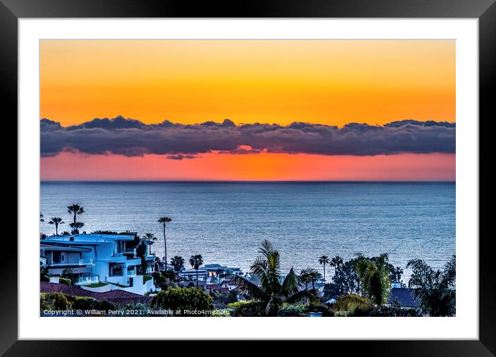 Watching Sunset La Jolla Heights San Diego California Framed Mounted Print by William Perry