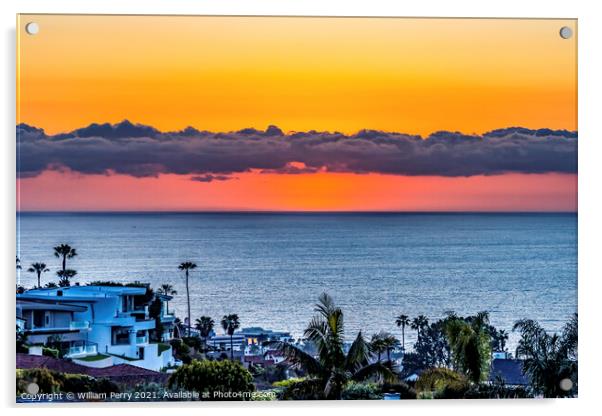 Watching Sunset La Jolla Heights San Diego California Acrylic by William Perry