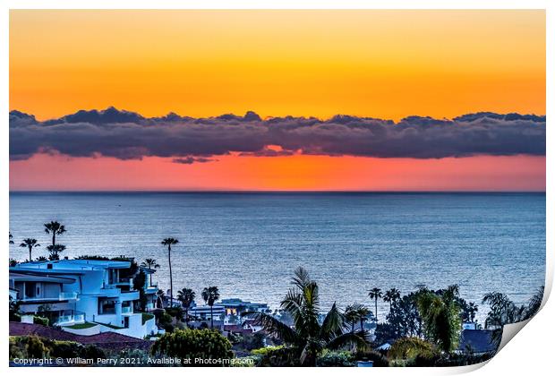 Watching Sunset La Jolla Heights San Diego California Print by William Perry