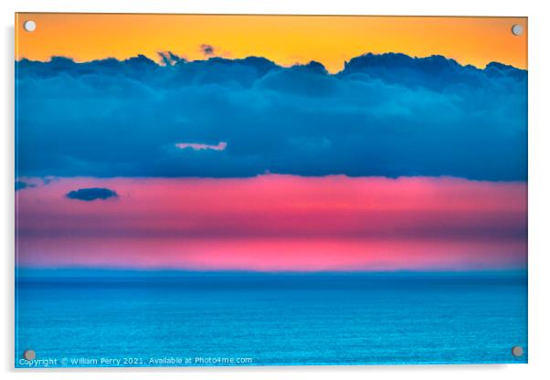 After Sunset La Jolla Heights San Diego California Acrylic by William Perry