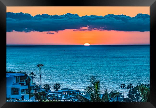 Watching Sunset La Jolla Heights San Diego California Framed Print by William Perry
