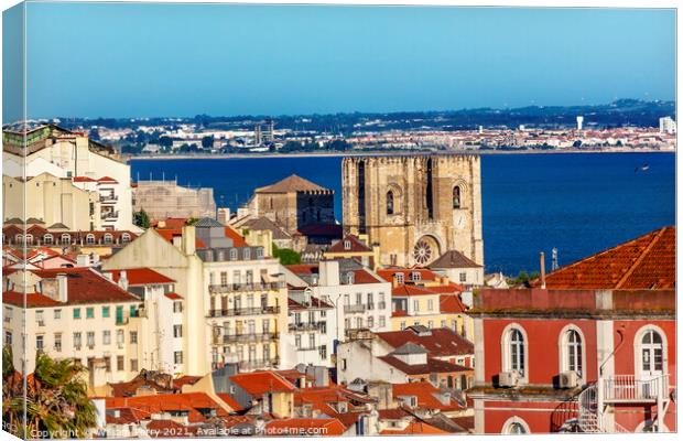 Belevedere Miradoura Outlook Cathedral Lisbon Portugal Canvas Print by William Perry