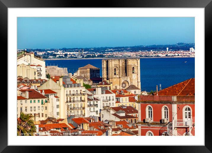 Belevedere Miradoura Outlook Cathedral Lisbon Portugal Framed Mounted Print by William Perry