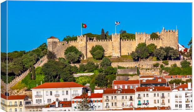 Castle Sao Jorge Belevedere Miradoura Overlook Lisbon Portugal Canvas Print by William Perry