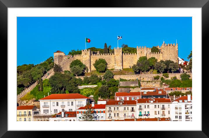 Castle Sao Jorge Belevedere Miradoura Overlook Lisbon Portugal Framed Mounted Print by William Perry