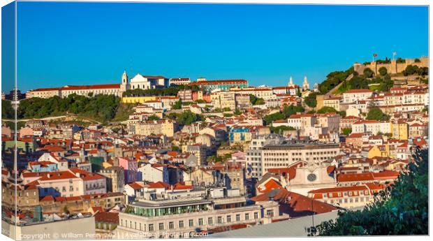 Monastery Castle Sao Jorge Belevedere Miradoura Portugal Lisbon Canvas Print by William Perry