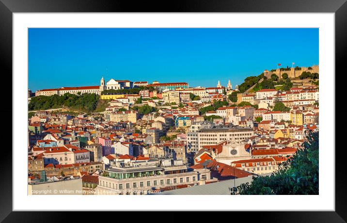 Monastery Castle Sao Jorge Belevedere Miradoura Portugal Lisbon Framed Mounted Print by William Perry