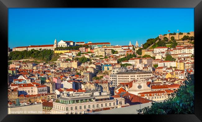 Monastery Castle Sao Jorge Belevedere Miradoura Portugal Lisbon Framed Print by William Perry