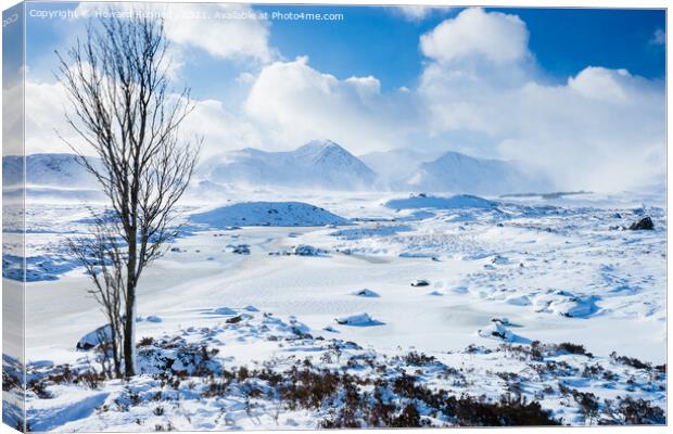 Loch Ba and Black Mount in winter Canvas Print by Howard Kennedy