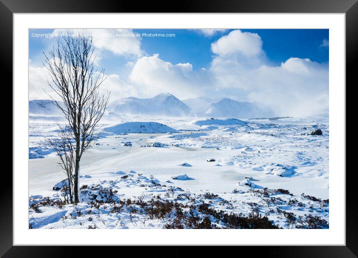 Loch Ba and Black Mount in winter Framed Mounted Print by Howard Kennedy