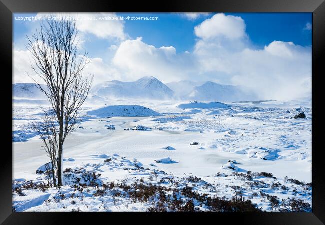 Loch Ba and Black Mount in winter Framed Print by Howard Kennedy