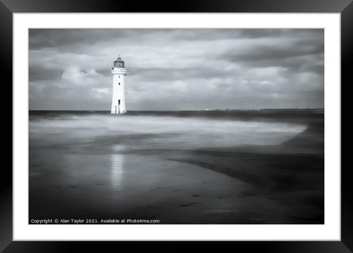 New Brighton Lighthouse Framed Mounted Print by Alan Taylor