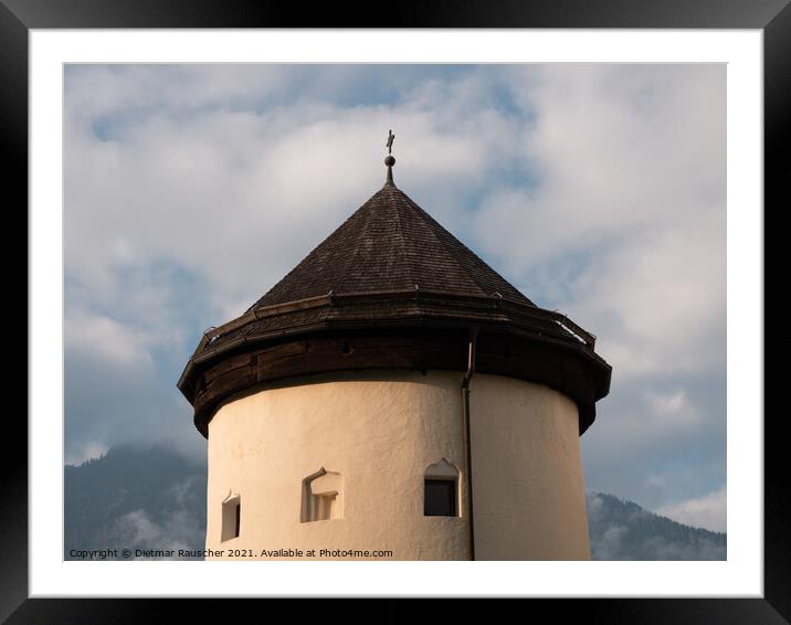 Goldegg Castle Detail of Round Tower in Pongau, Salzburg, Austria Framed Mounted Print by Dietmar Rauscher