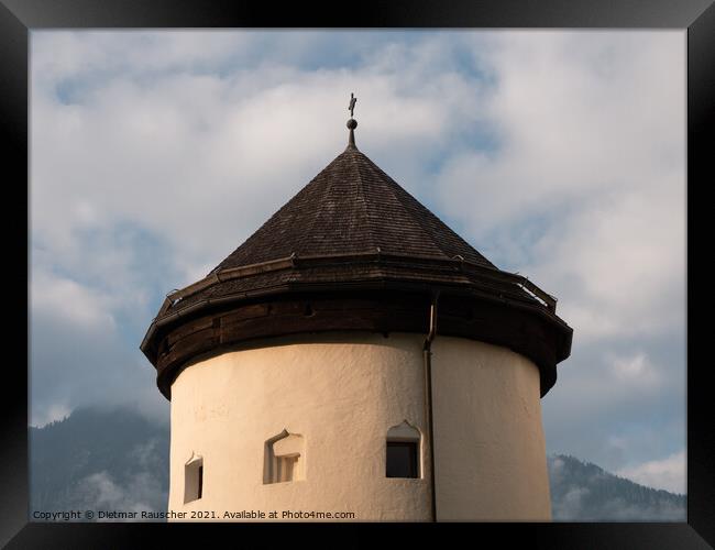 Goldegg Castle Detail of Round Tower in Pongau, Salzburg, Austria Framed Print by Dietmar Rauscher