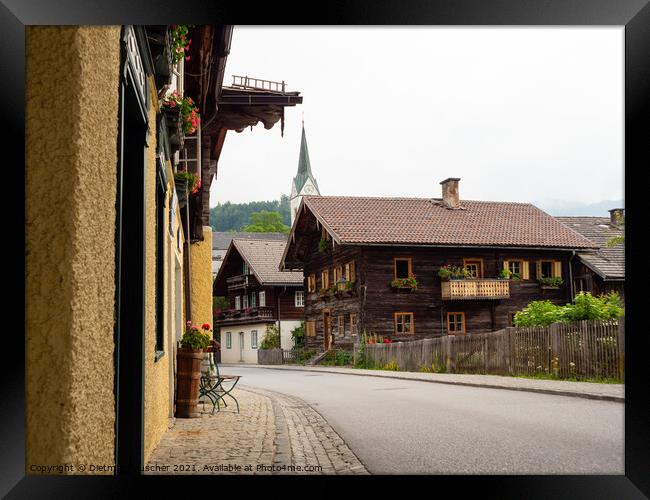 Traditional Alpine Houses in Goldegg, Pongau Region, Salzburg, A Framed Print by Dietmar Rauscher