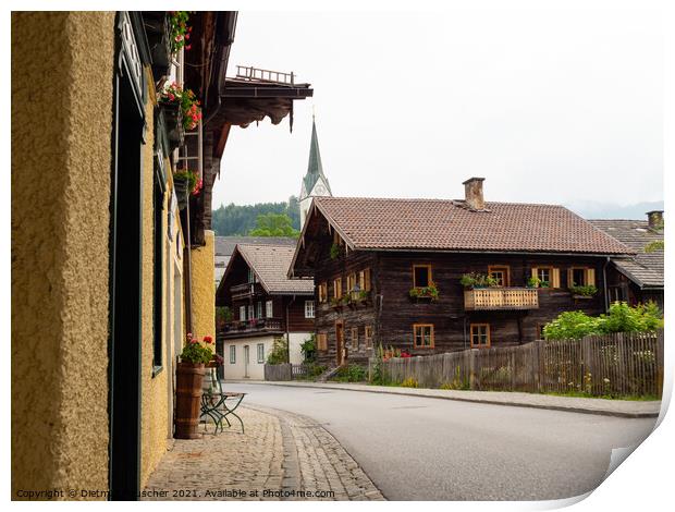 Traditional Alpine Houses in Goldegg, Pongau Region, Salzburg, A Print by Dietmar Rauscher