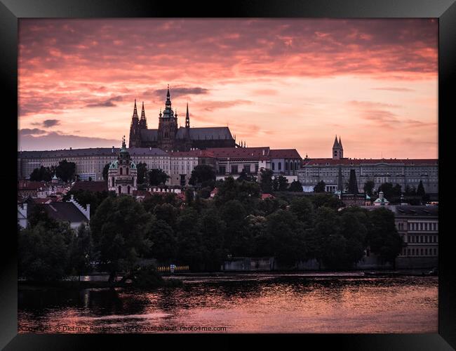 Saint Vitus Cathedral in Prague at Sunset Framed Print by Dietmar Rauscher