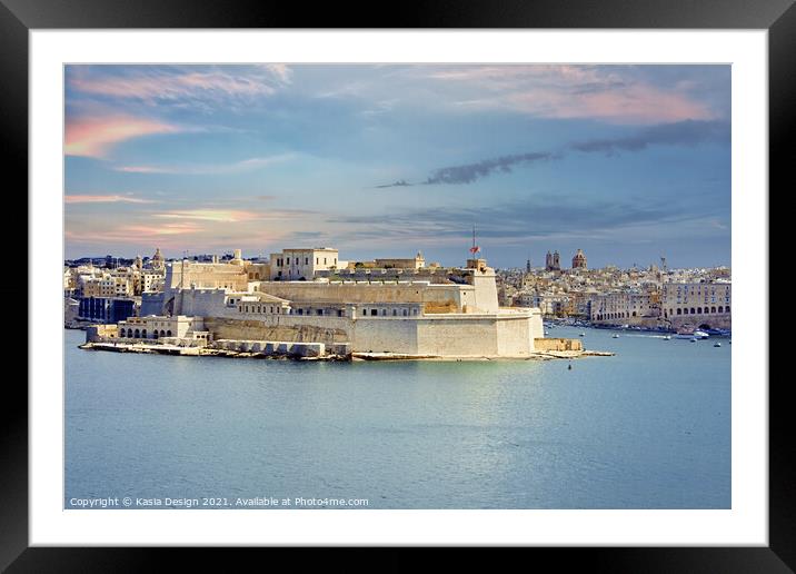 Fort St. Angelo, Vittoriosa, Malta Framed Mounted Print by Kasia Design
