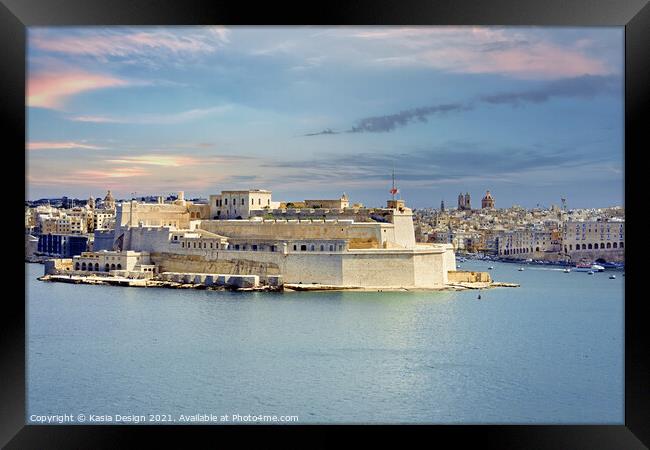 Fort St. Angelo, Vittoriosa, Malta Framed Print by Kasia Design