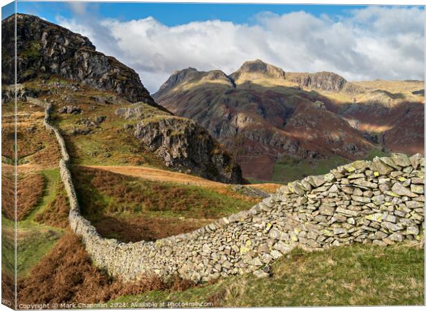 Langdale Pikes from Lingmoor Fell, Cumbria Canvas Print by Photimageon UK