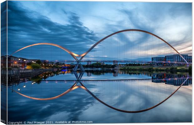 Infinity Bridge Stockton-on-Tees at the blue hour Canvas Print by Paul Praeger