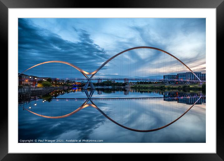 Infinity Bridge Stockton-on-Tees at the blue hour Framed Mounted Print by Paul Praeger