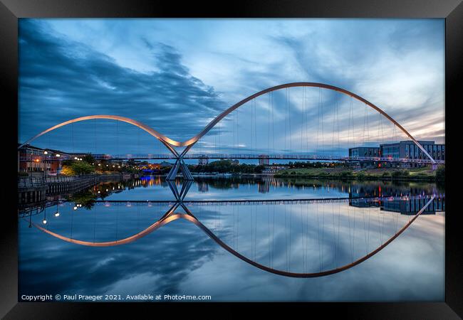 Infinity Bridge Stockton-on-Tees at the blue hour Framed Print by Paul Praeger