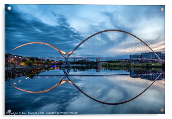 Infinity Bridge Stockton-on-Tees at the blue hour Acrylic by Paul Praeger