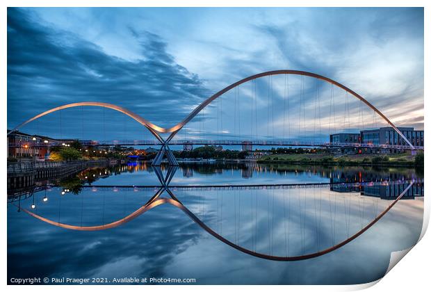 Infinity Bridge Stockton-on-Tees at the blue hour Print by Paul Praeger