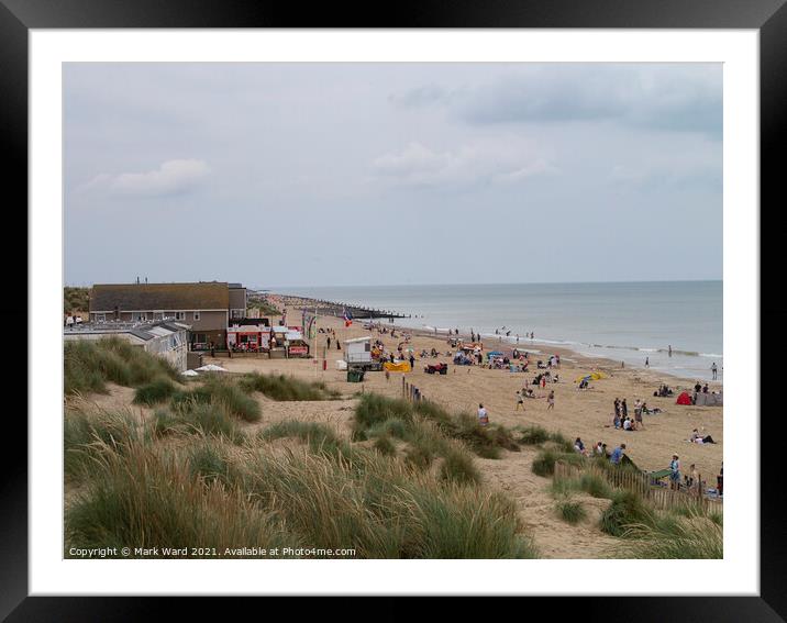 Camber Sands on a Sunny Day in July. Framed Mounted Print by Mark Ward