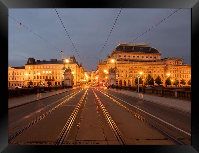 Legion Bridge and Narodni Divadlo National Theater in Prague at  Framed Print by Dietmar Rauscher
