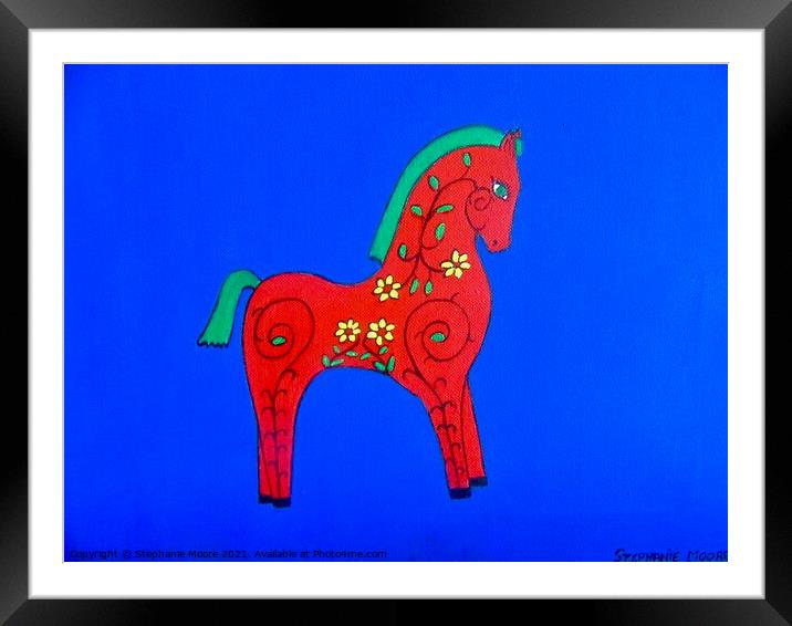Red Horse Framed Mounted Print by Stephanie Moore