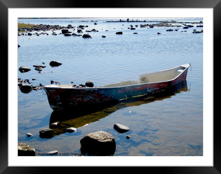 Battered boat Framed Mounted Print by Stephanie Moore