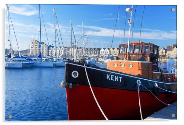 Kent tug boat St Mary's Island Acrylic by stuart bingham