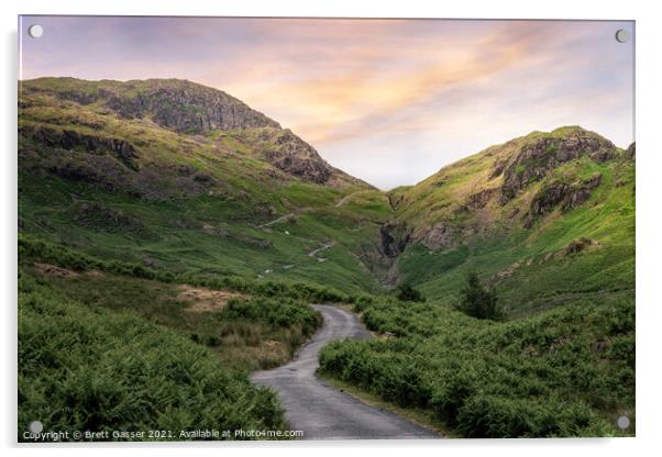 Hardknott Pass Acrylic by Brett Gasser