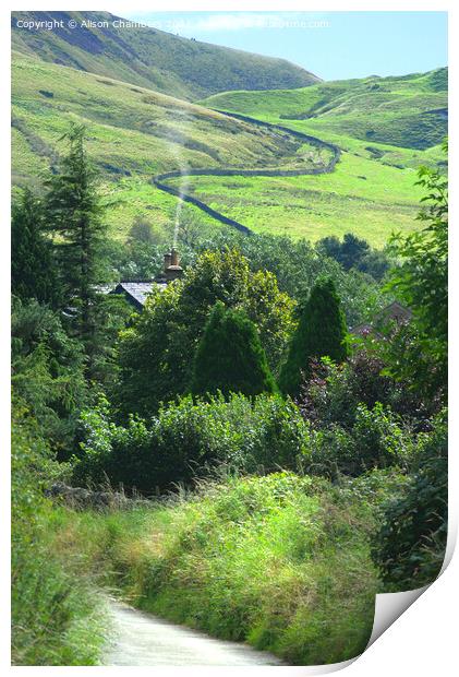 Long and Winding Lane to Mam Tor Print by Alison Chambers