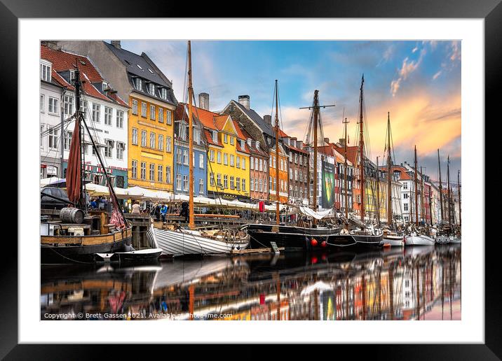 Nyhavn, Copenhagen, Denmark Framed Mounted Print by Brett Gasser