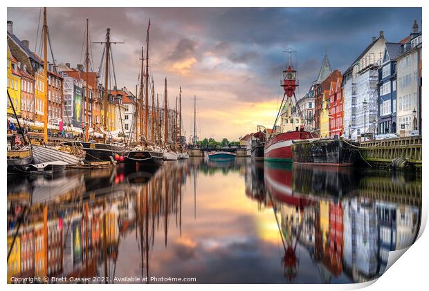 Nyhavn, Copenhagen Print by Brett Gasser