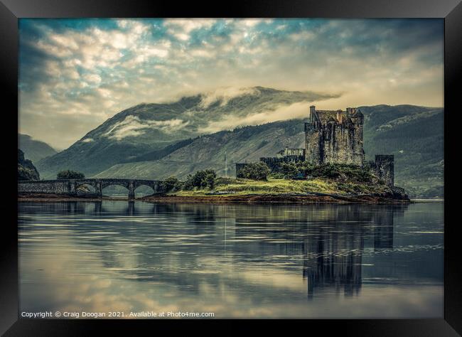 Moody Eilean Donan Castle Framed Print by Craig Doogan